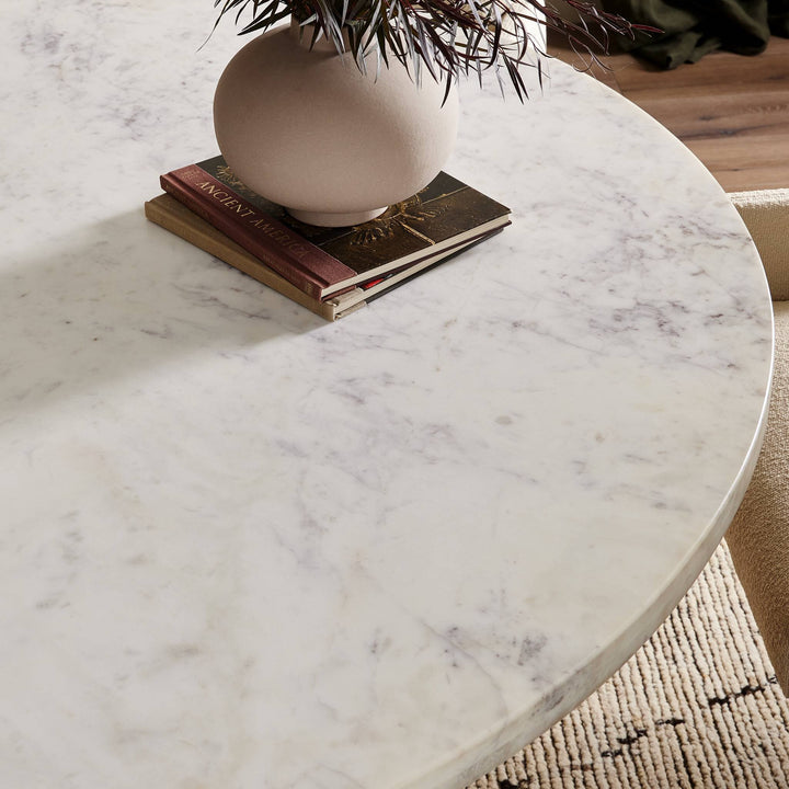 MARIAH 60"RD MARBLE TOP DINING TABLE