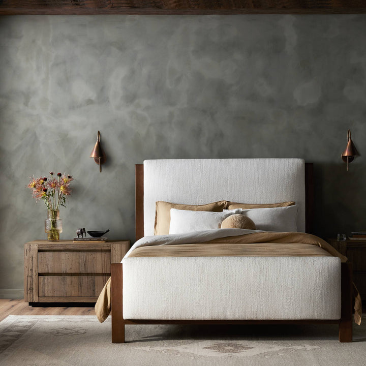 WILLEM OMARI NATURAL BOUCLE UPHOLSTERED BED