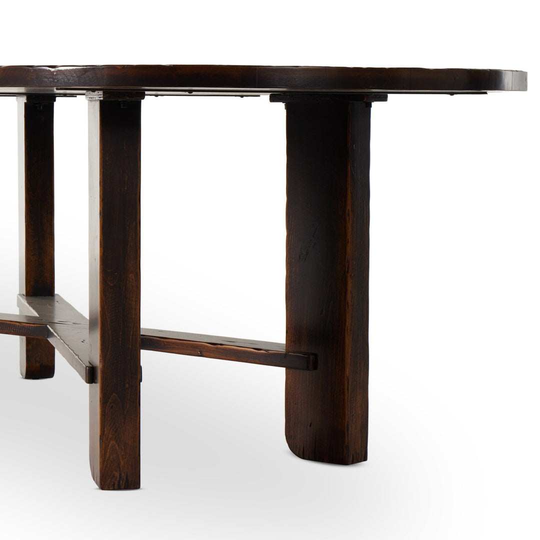 OVILLA DISTRESSED WALNUT DINING TABLE