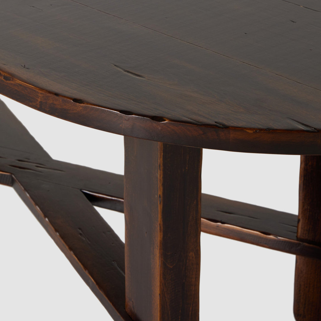 OVILLA DISTRESSED WALNUT DINING TABLE