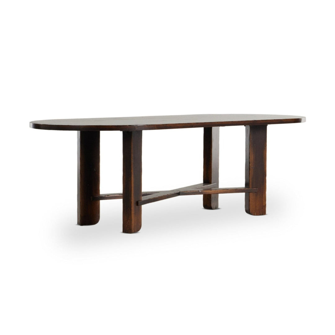 OVILLA DISTRESSED WALNUT DINING TABLE