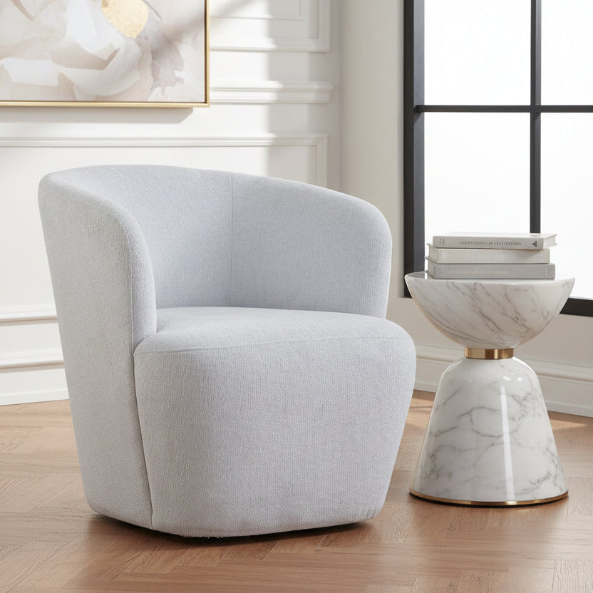 MIST BLUE BARREL SWIVEL CHAIR