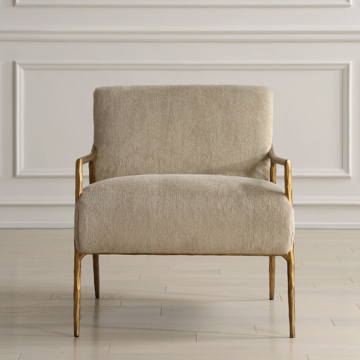 KASHMIR AGED GOLD ARM CHAIR