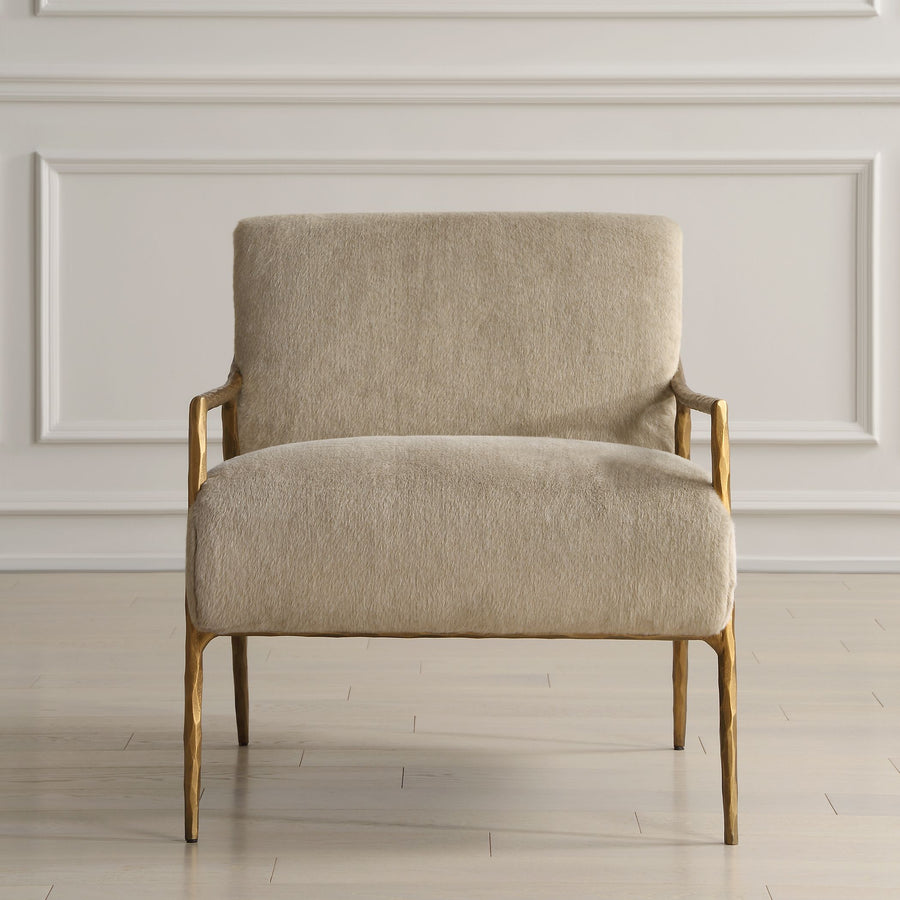KASHMIR AGED GOLD ARM CHAIR