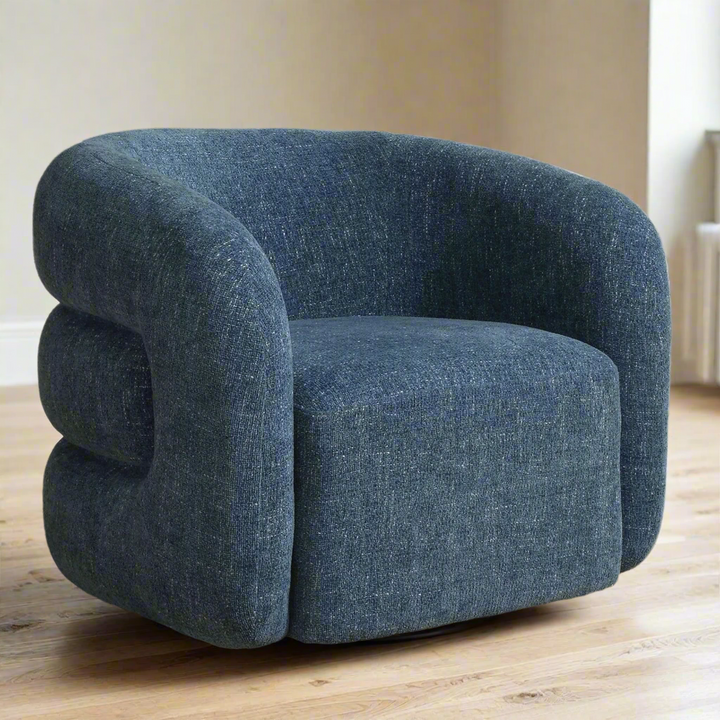 JUNIE CHENILLE UPHOLSTERED SWIVEL CHAIR