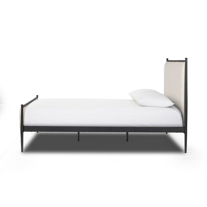 XANDER VINTAGE IRON UPHOLSTERED BED