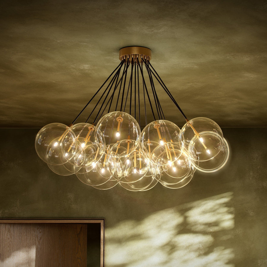 CLOUD GLASS GLOBE 19 LT. CHANDELIER