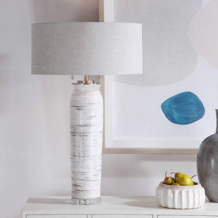 BIRCH BARK CERAMIC LAMP