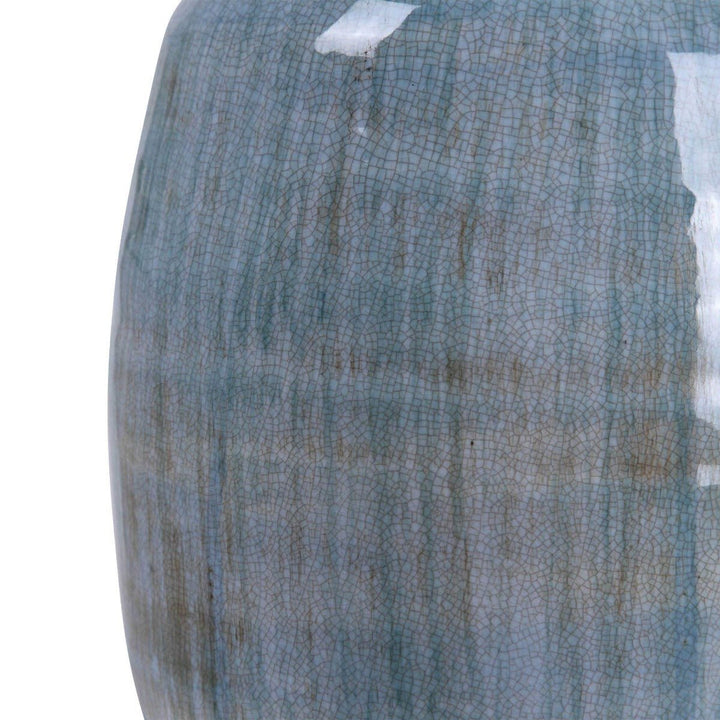 AQUA CRACKLE GLAZE CERAMIC TABLE LAMP