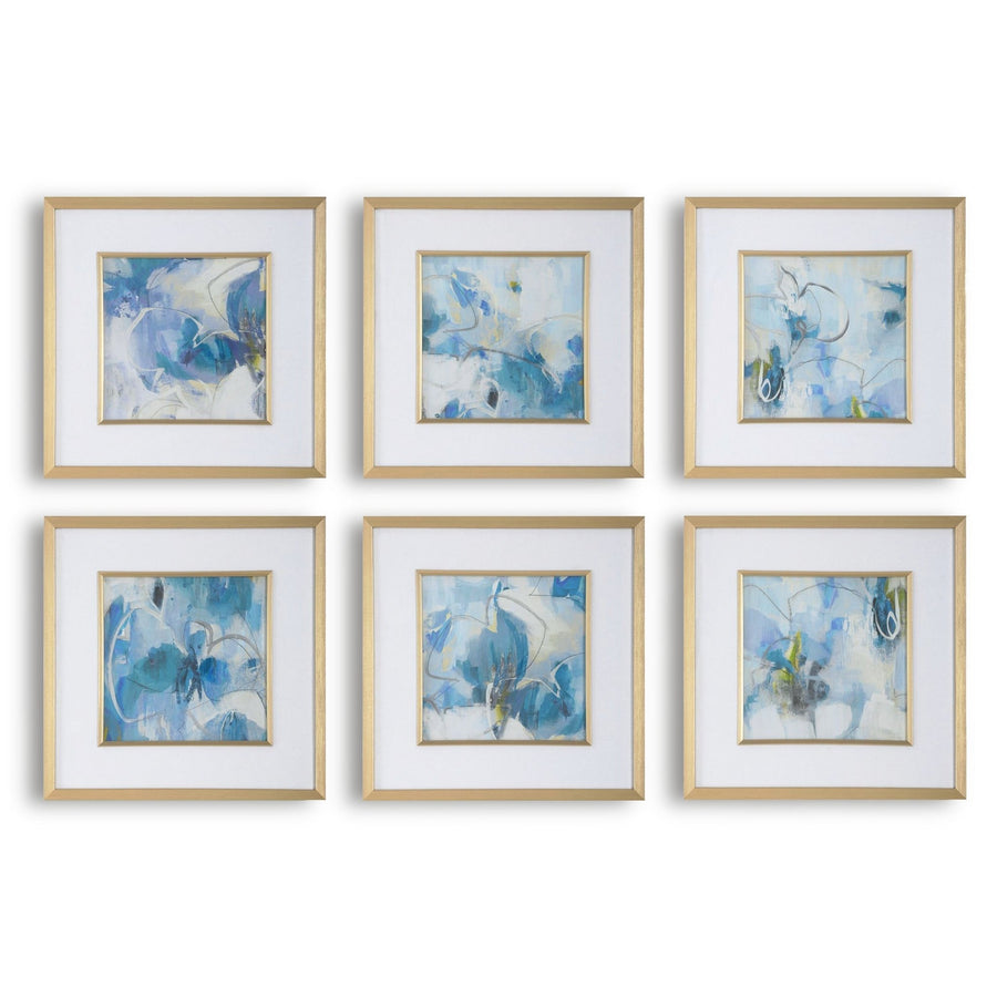 "FRESH START" BLUE ABSTRACT PRINTS | SET OF 6