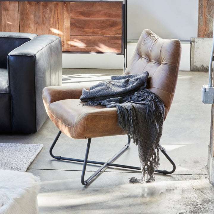 GRADUATE LOUNGE CHAIR: VINTAGE BROWN LEATHER