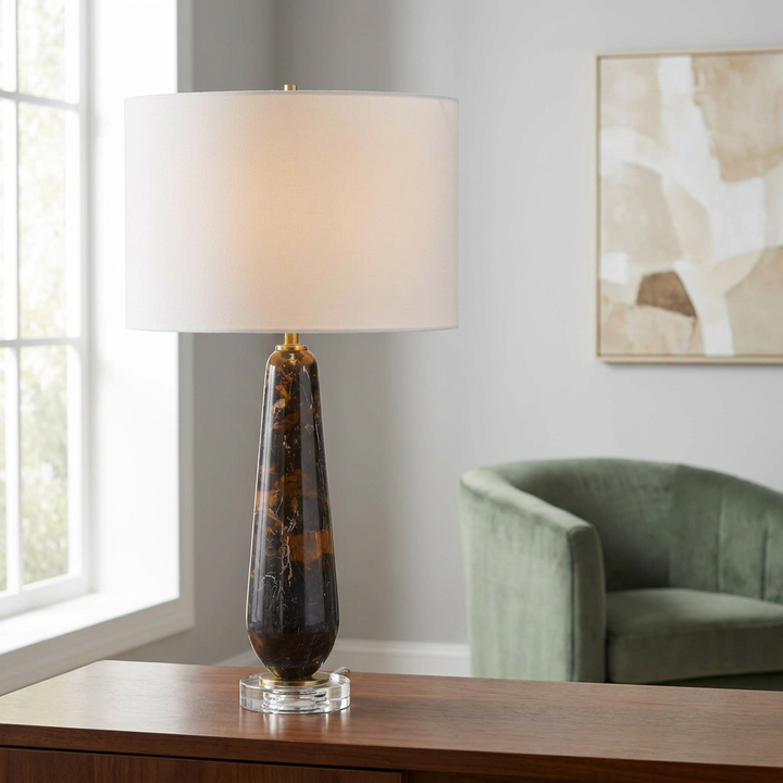 DAMES DARK MARBLE TABLE LAMP