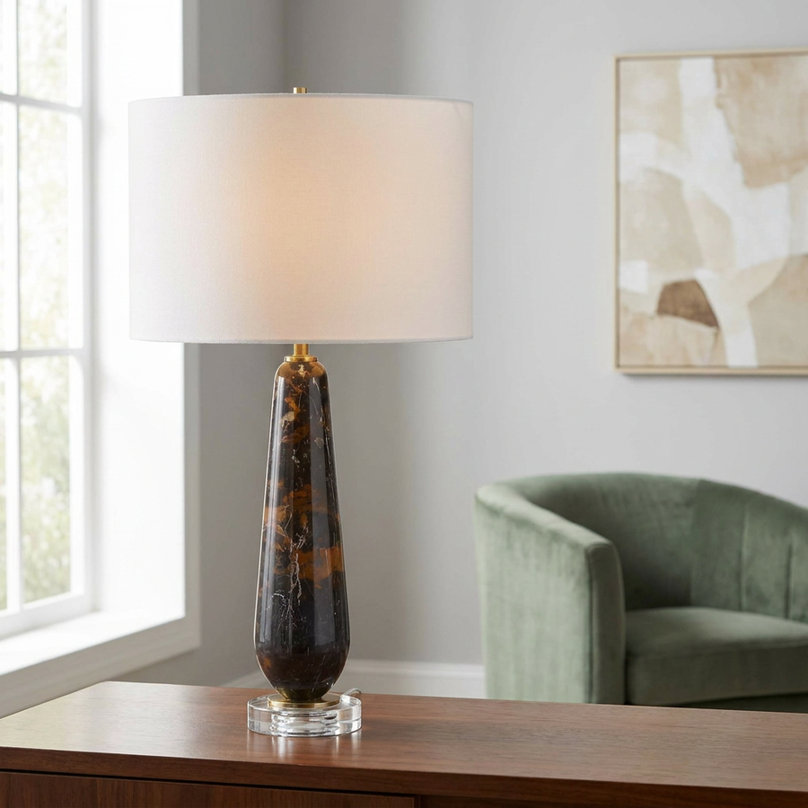 DAMES DARK MARBLE TABLE LAMP