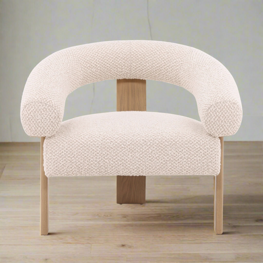 FRANCIS CREAM BOUCLE ARM CHAIR