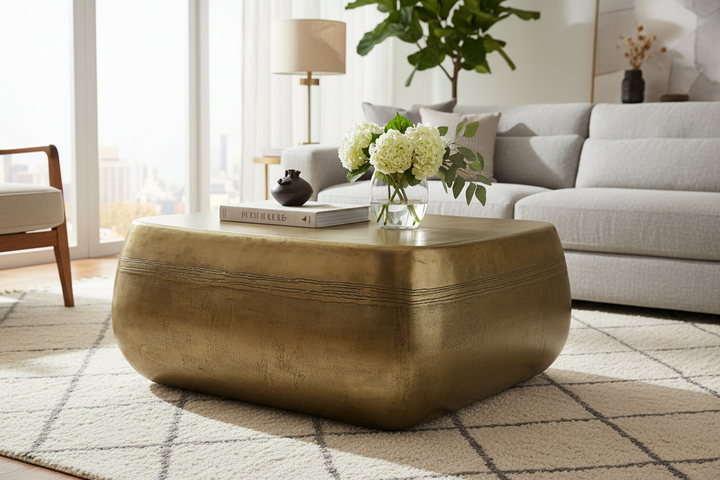 SAGUARO AGED BRASS ALUMINUM COFFEE TABLE