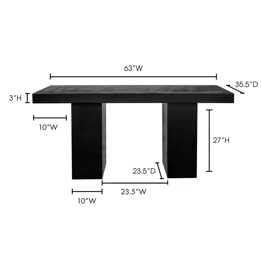 BLACK CONCRETE SLAB DINING TABLE