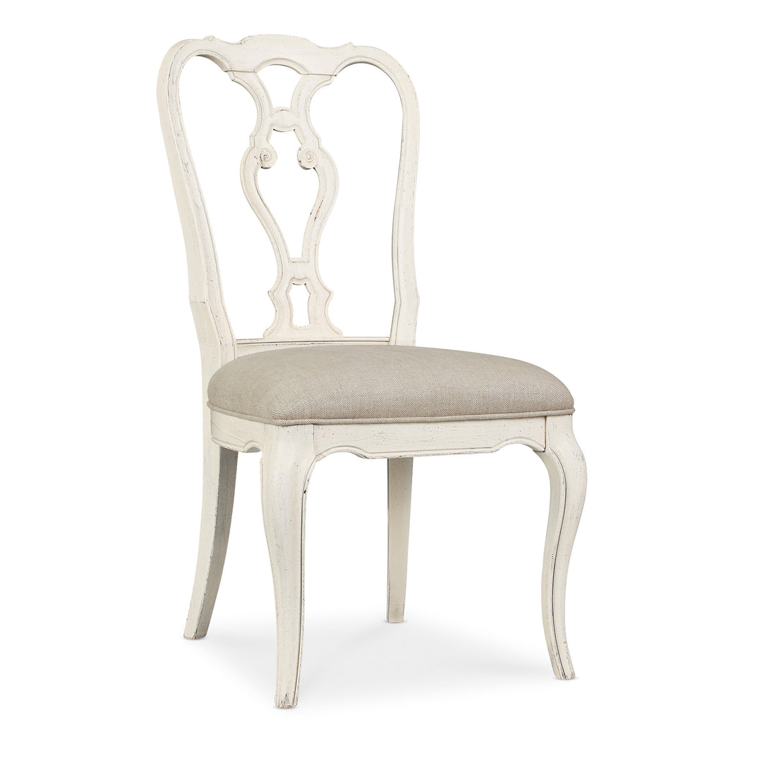 TRADITIONS WOOD BACK SIDE CHAIR -  WHITE - FORNT VIEW