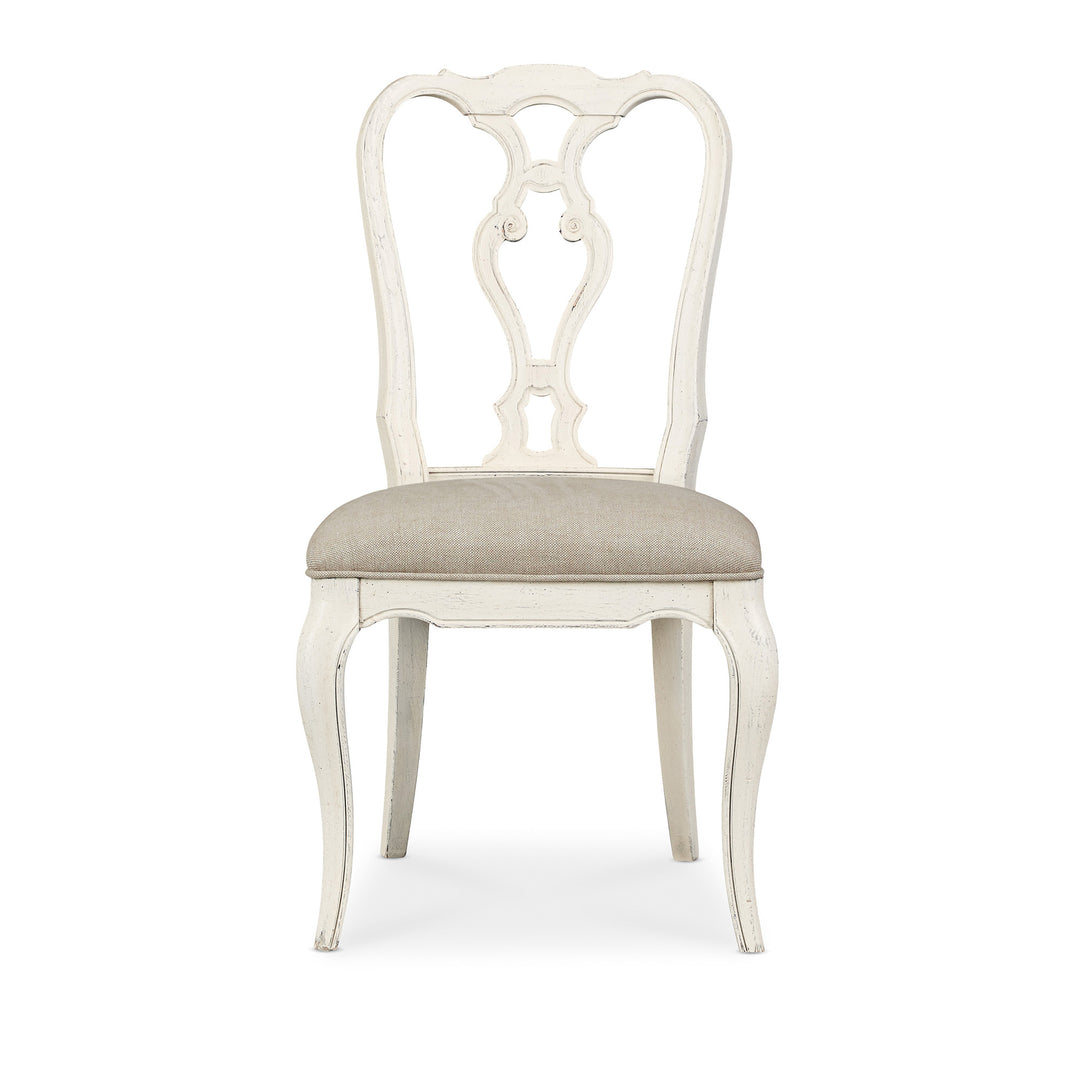 TRADITIONS WOOD BACK SIDE CHAIR -  WHITE - FRONT VIEW