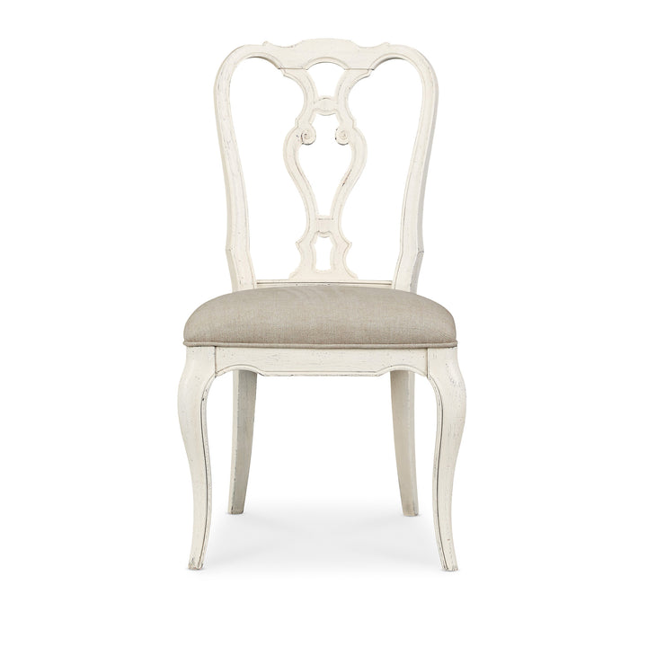 TRADITIONS WOOD BACK SIDE CHAIR -  WHITE - FRONT VIEW