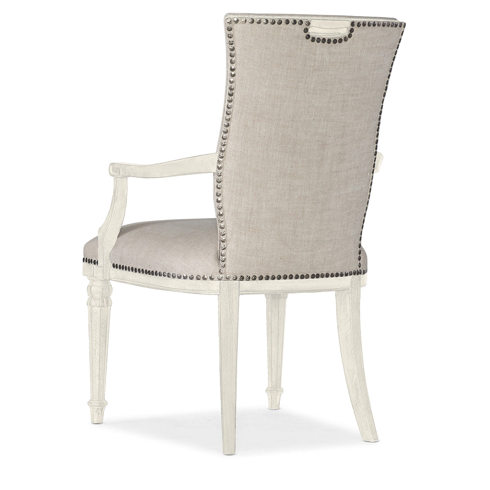 TRADITIONS UPHOLSTERED ARM CHAIR - WHITE - BACK VIEW