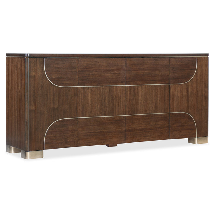 CONTOURS DARK WALNUT FINISH CREDENZA - Side View