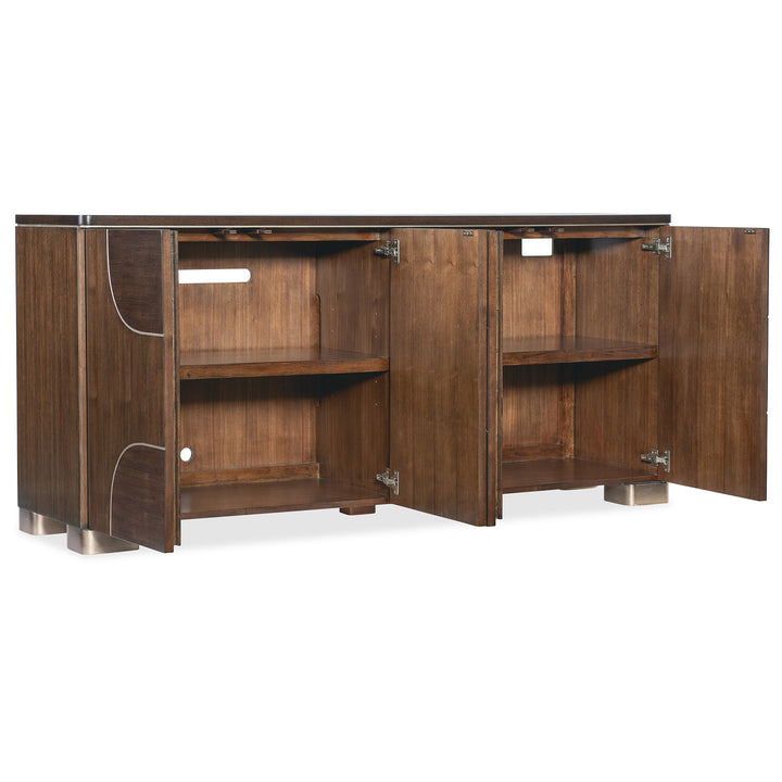 CONTOURS DARK WALNUT FINISH CREDENZA - Front View