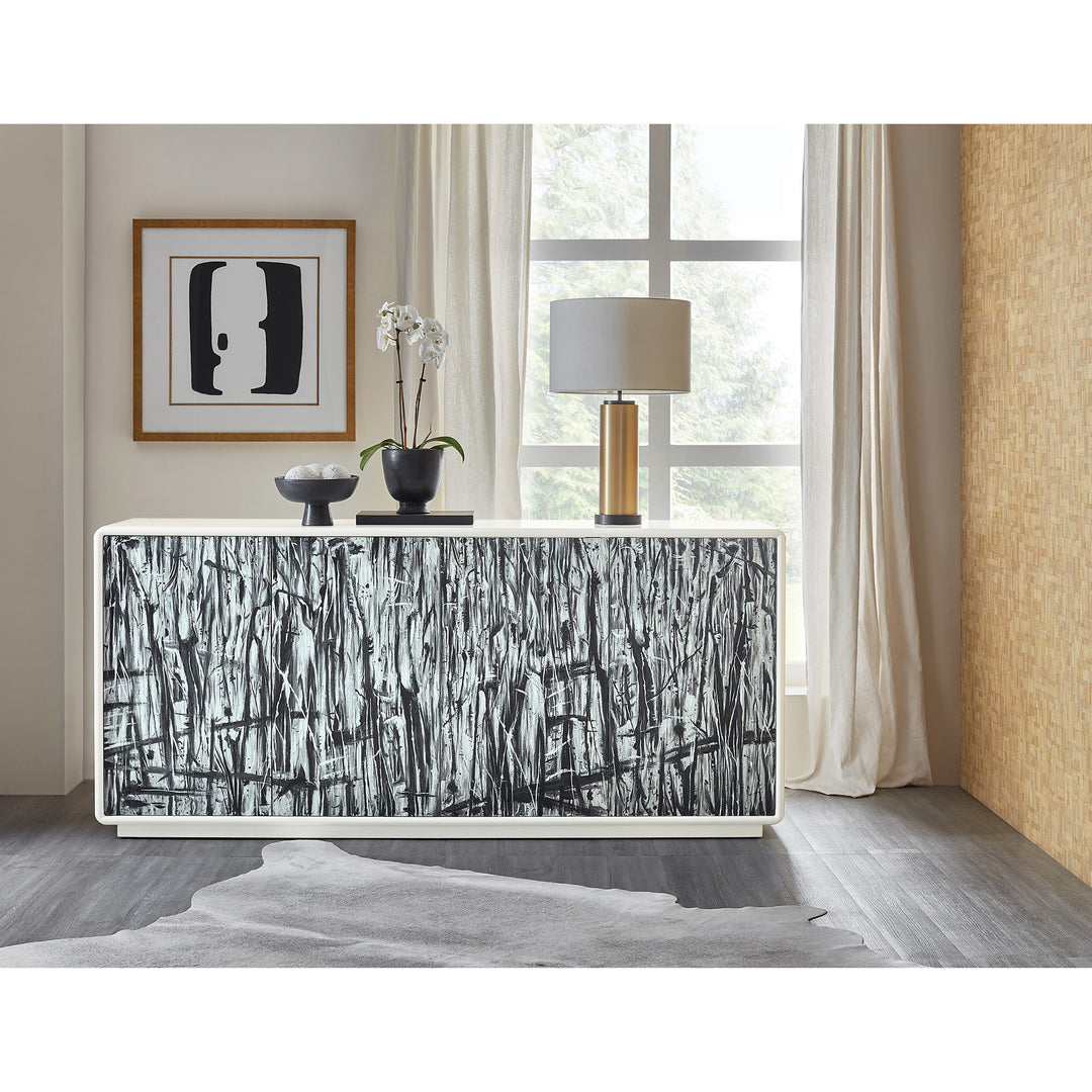 GRAFFITIO PAINTED DOOR LIVING ROOM CREDENZA - Room View