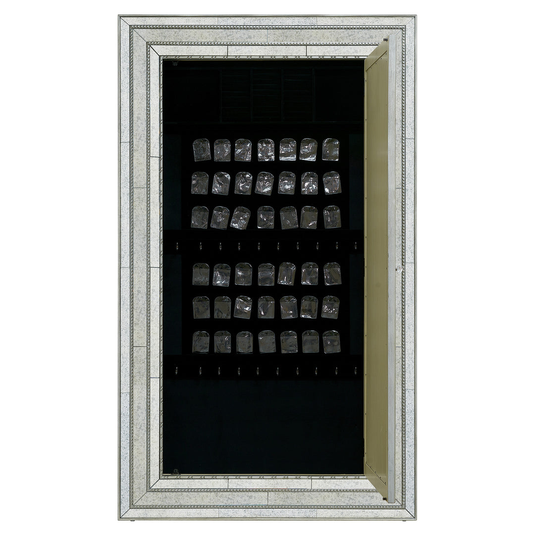 GLAMOUR FLOOR MIRROR WITH JEWELRY ARMOIRE STORAGE - Front View