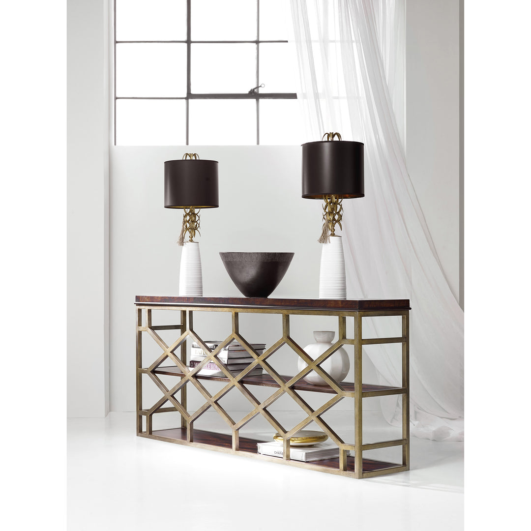 GILES DARK WOOD CONSOLE TABLE - Lifestyle View