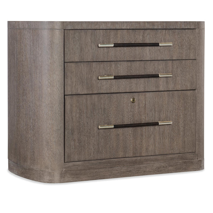 MODERN MOOD LATERAL FILE CABINET - DARK BROWN - SIDE VIEW