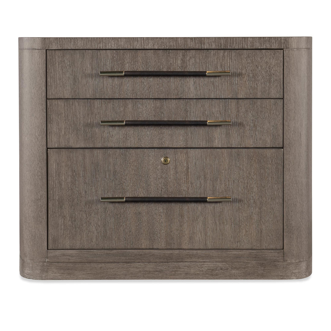 MODERN MOOD LATERAL FILE CABINET - DARK BROWN - FRONT VIEW