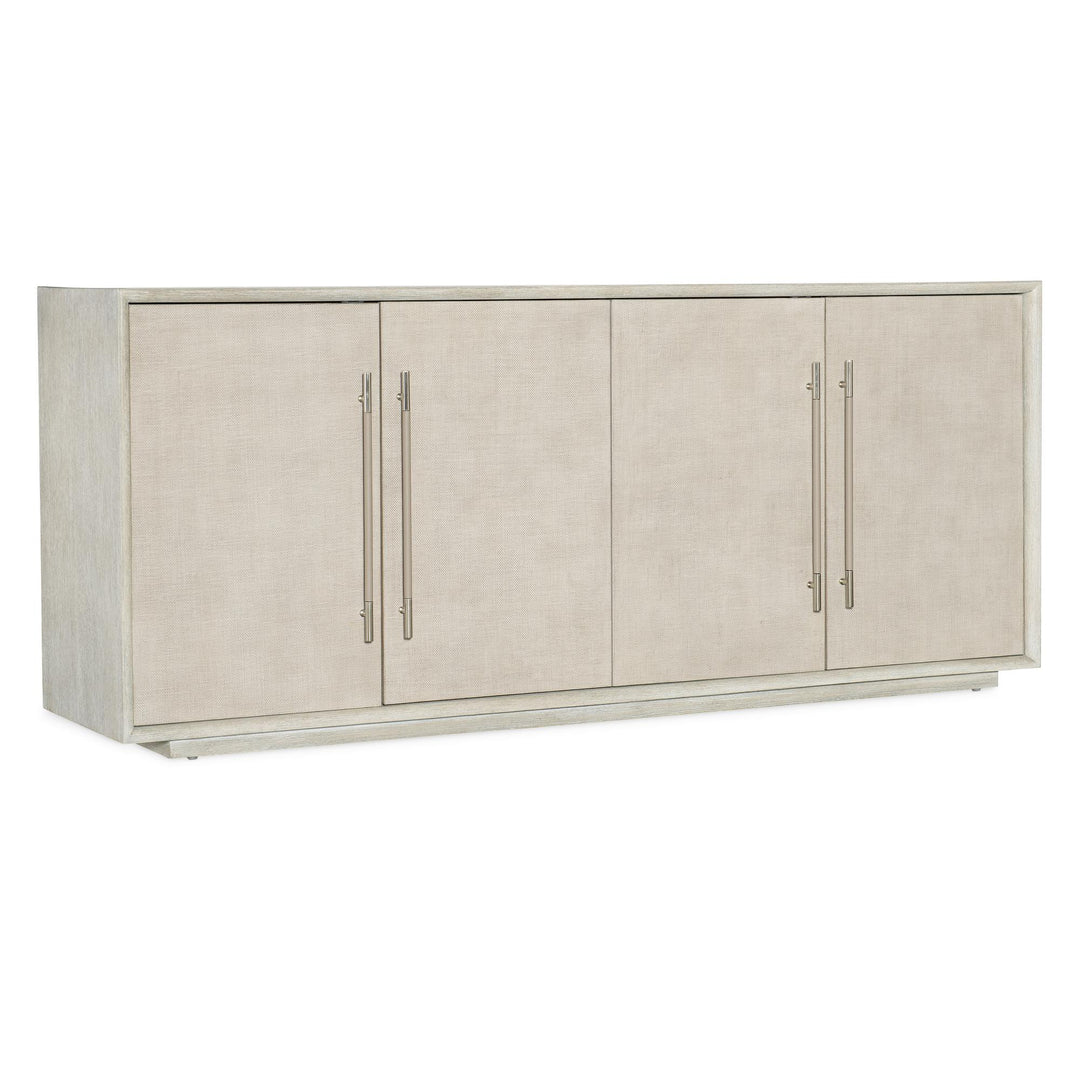 MODERN MOOD RAFFIA MEDIA CREDENZA - LIGHT OAK - FRONT VIEW