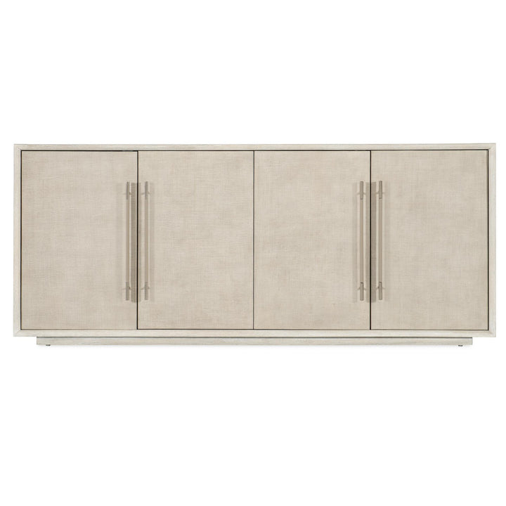 MODERN MOOD RAFFIA MEDIA CREDENZA - LIGHT OAK - FRONT VIEW