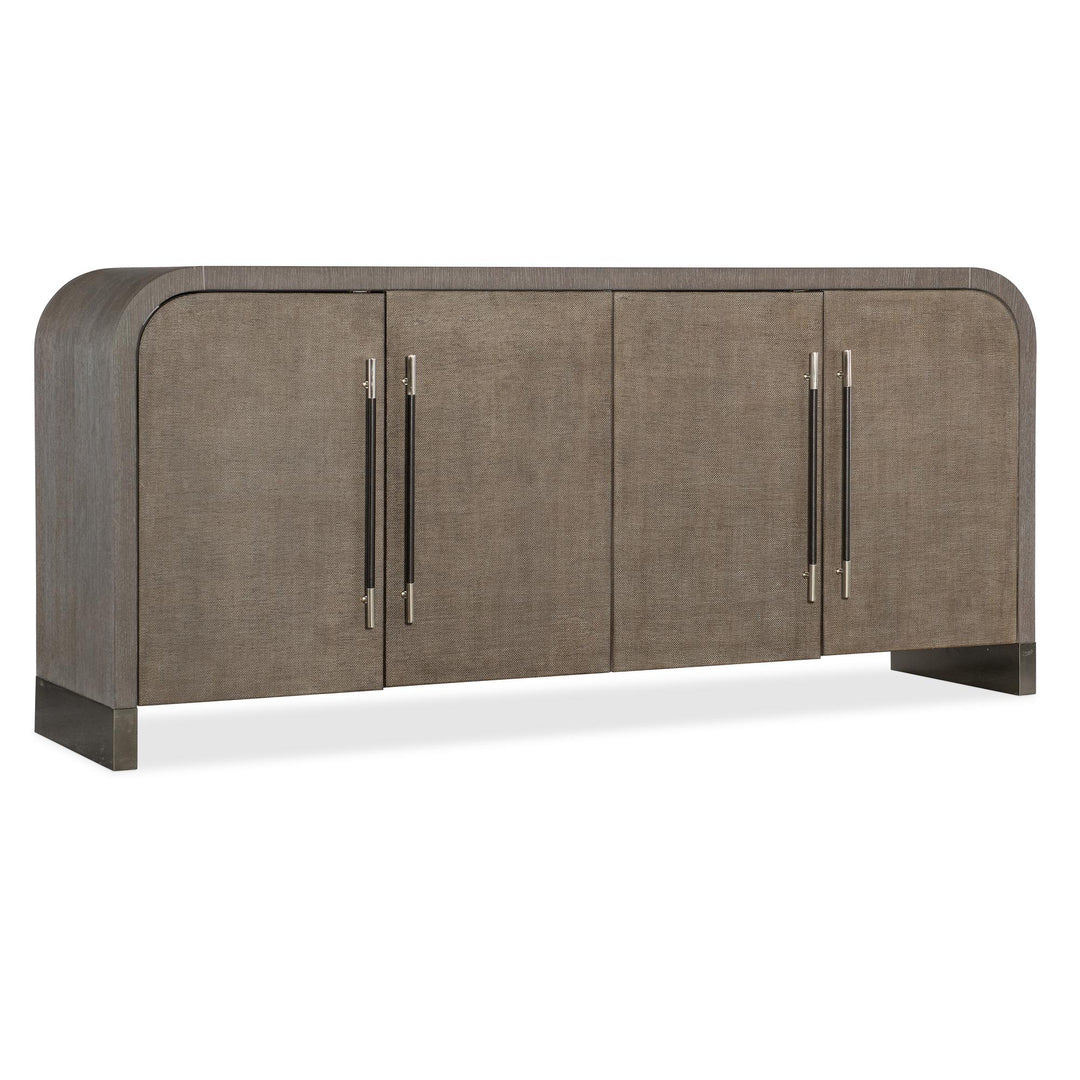 MODERN MOOD ARCHED RAFFIA MEDIA CREDENZA