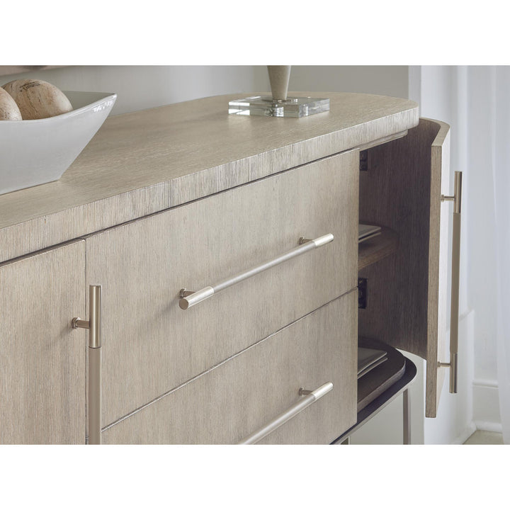 MODERN MOOD SERVER CABINET - LIGHT OAK - SIDE VIEW