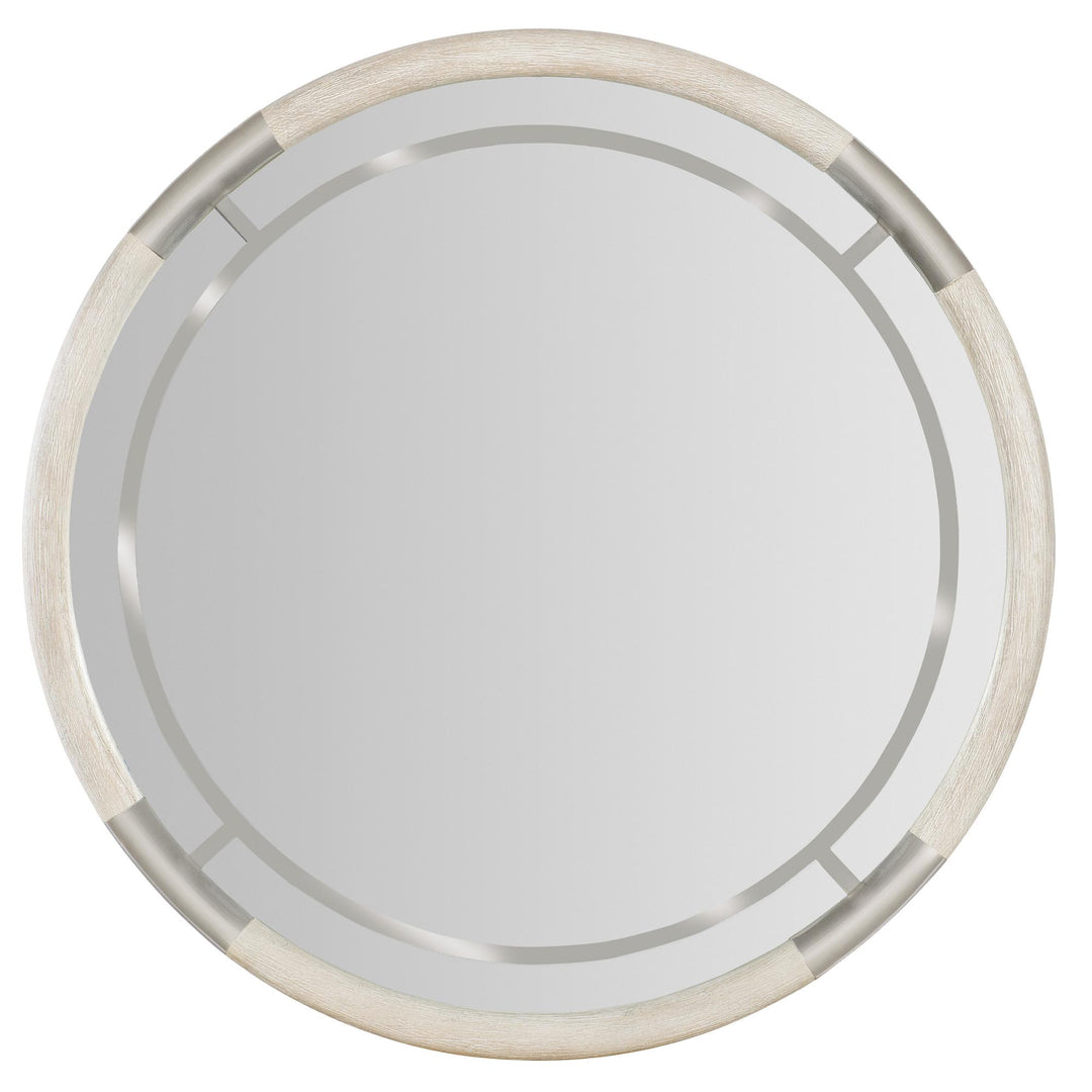 MODERN MOOD METAL ACCENTS ROUND MIRROR