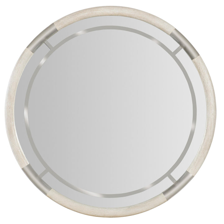 MODERN MOOD METAL ACCENTS ROUND MIRROR