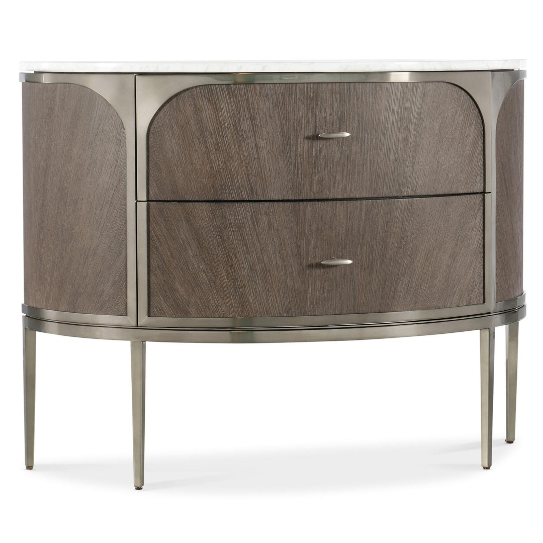 MODERN MOOD MARBLE TOP DEMILUNE CHEST