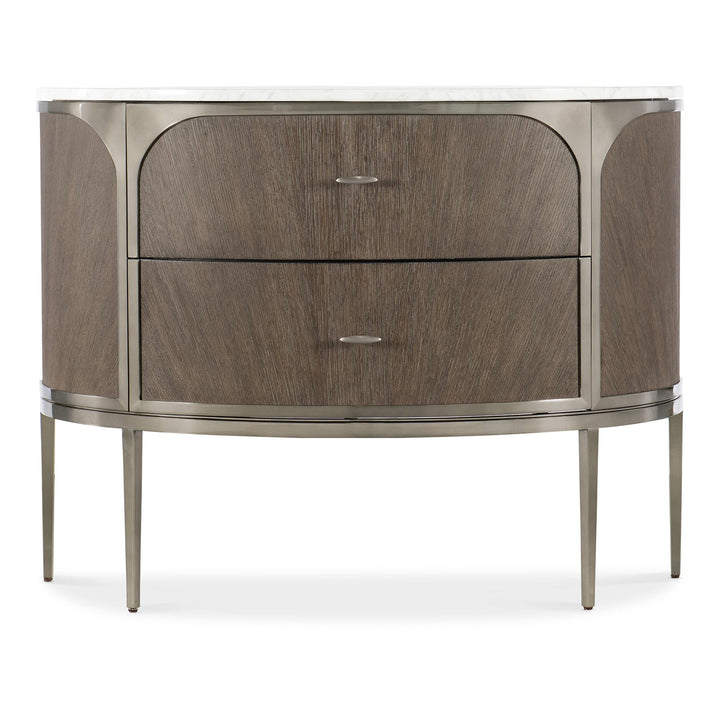 MODERN MOOD MARBLE TOP DEMILUNE CHEST