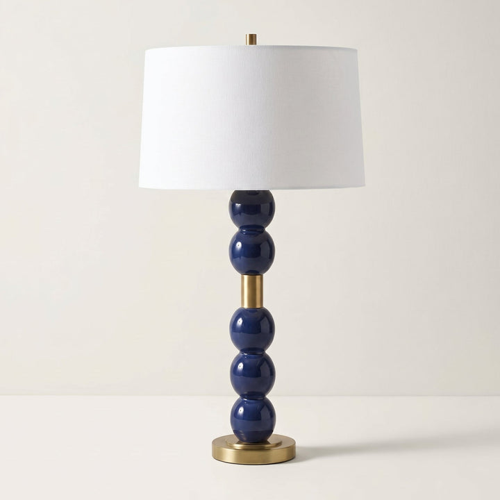 DENIM BLUE GLAZE CERAMIC TABLE LAMP