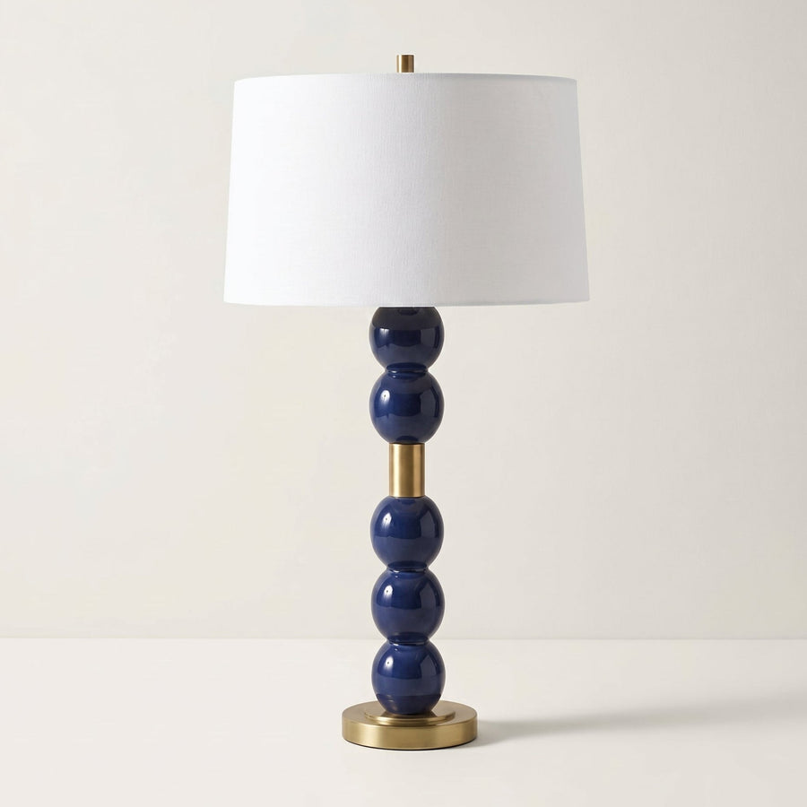 DENIM BLUE GLAZE CERAMIC TABLE LAMP