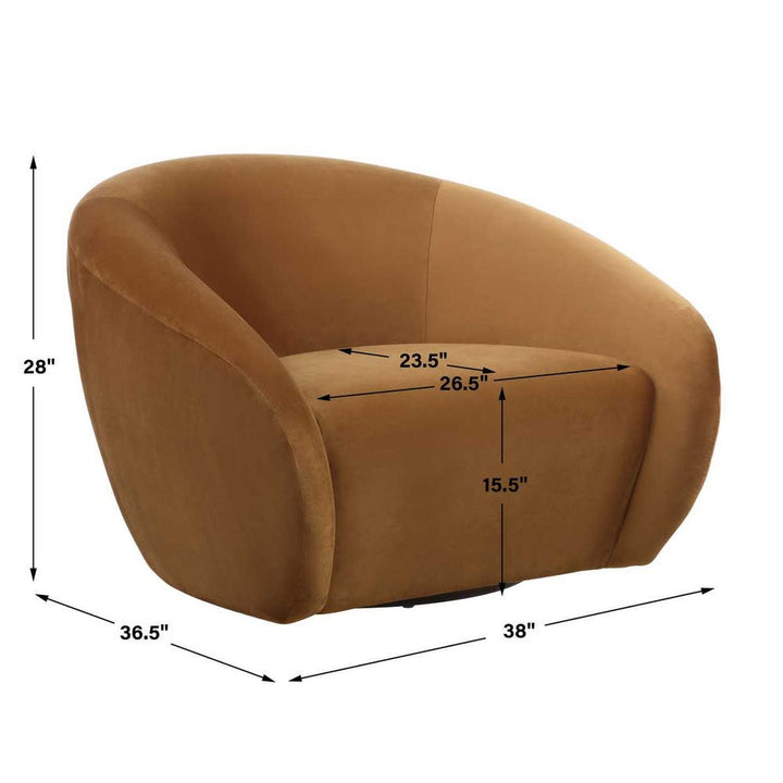 DESOTO VELVET UPHOLSTERED SWIVEL CHAIR
