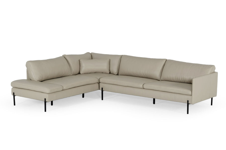 SHERRY GREY LEATHER SECTIONAL