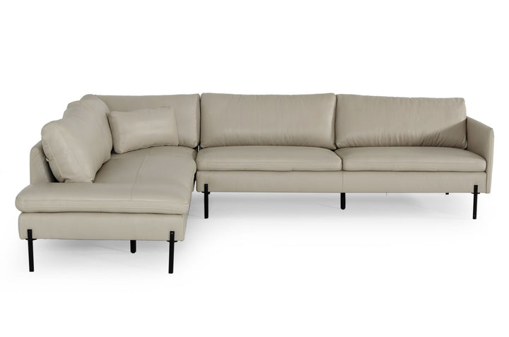 SHERRY GREY LEATHER SECTIONAL