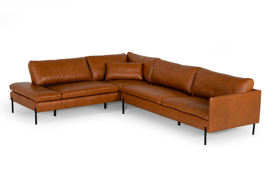 SHERRY COGNAC LEATHER SECTIONAL