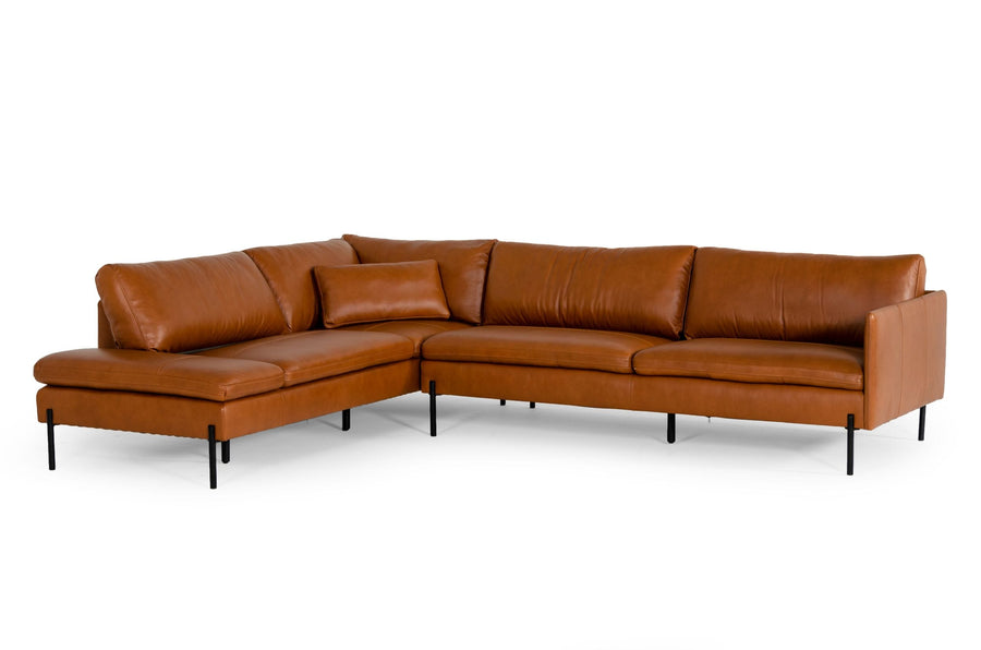 SHERRY COGNAC LEATHER SECTIONAL