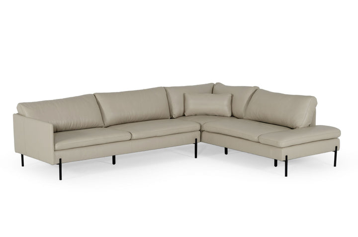 SHERRY GREY LEATHER SECTIONAL