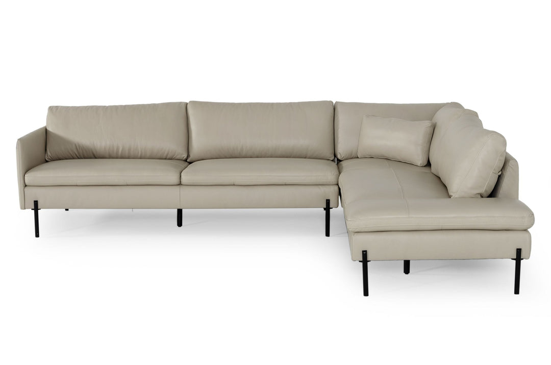 SHERRY GREY LEATHER SECTIONAL