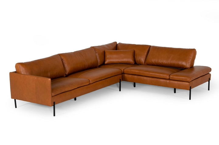 SHERRY COGNAC LEATHER SECTIONAL