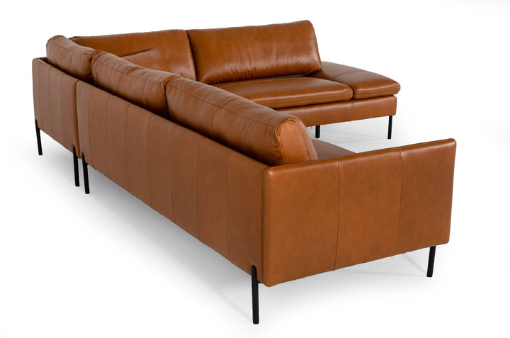 SHERRY COGNAC LEATHER SECTIONAL